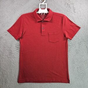 Mack Weldon Polo Shirt Men Medium Short Sleeve Maroon‎ Red